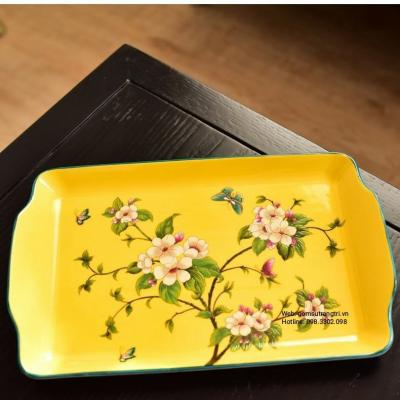 BỘ ẤM CHÉN MEN MÀU HỌA TIẾT HOA LÁ